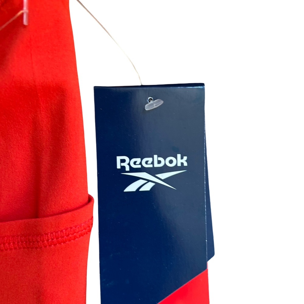 Reebok 7/8 red high rise leggings New With Tags Size L - Picture 7 of 10